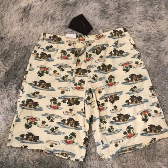 New Authentic Bottega Veneta Tropical Print Men's Swim Shorts size 48 - Picture 9 of 14